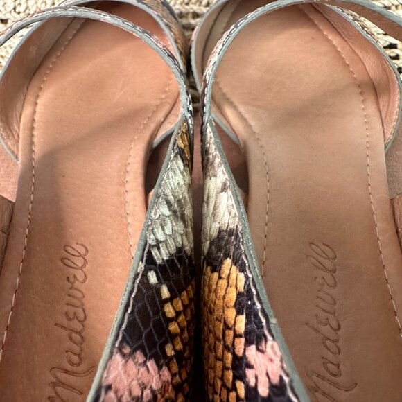 Madewell Alina Mary Jane Snake Embossed Leather Flat Sz 7 - Picture 5 of 14